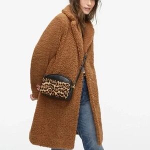 J.Crew Teddy Faux Fur Coat- Women's XS, Warm Brandy